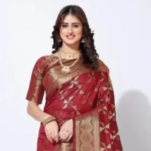Women's Banarasi Silk Saree With Blouse