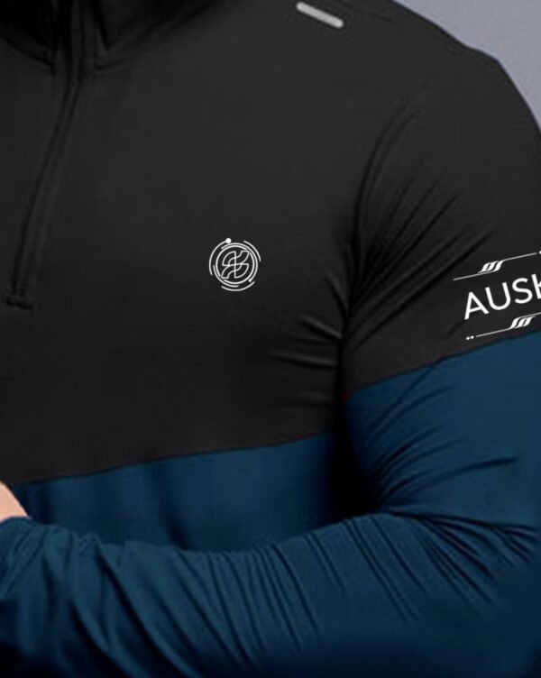 AUSK
Men Athletic Fit T-Shirt with Half-Zip Closure