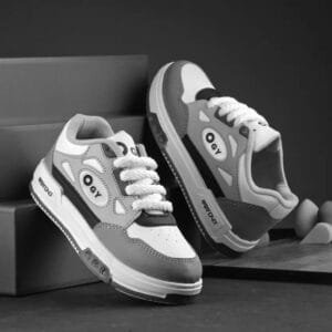 BIRDE
Lace Sneakers For Boys & Girls  (Grey)