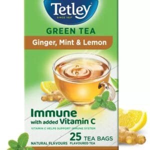 Tetley Lemon, Ginger, Mint Green Tea Bags Box  (25 Bags)