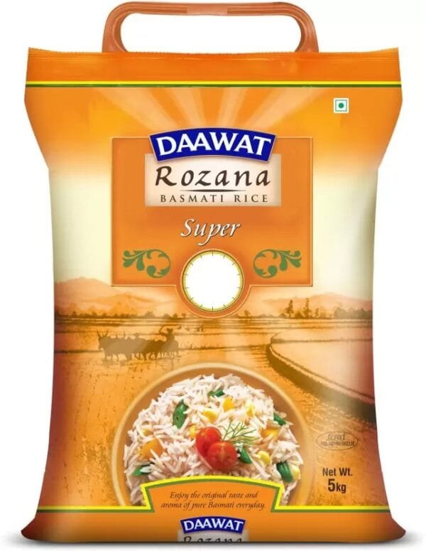 Daawat Rozana Super Basmati Rice (Basmathi Arisi) (Medium Grain)  (5 kg)