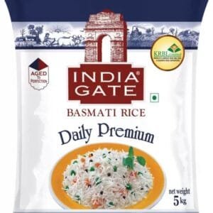 INDIA GATE Daily Premium Basmati Rice (Basmathi Arisi) (Long Grain, Raw)  (5 kg)