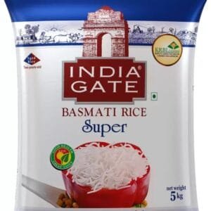 INDIA GATE Super Basmati Rice (Basmathi Arisi) (Long Grain, Polished)  (5 kg)