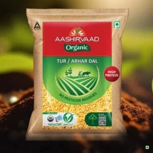 AASHIRVAAD Organic Toor/Arhar Dal (Thuvaram parupu) (Split)  (500 g)