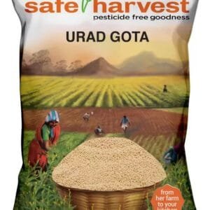 safe harvest White Urad Gota (Ulutham Paruppu) (Whole) (Pesticide Free)  (1 kg)
