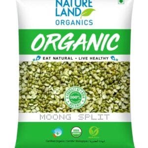 Natureland Organics Green Moong Dal (Pacha payaru) (Split/Chilka)  (500 g)