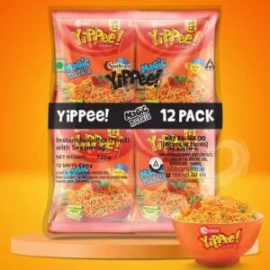 Sunfeast YiPPee! Magic Masala, Long, Non-Sticky | With Real Vegetables 12 in 1 Pack Instant Noodles Vegetarian  (12 x 60 g)