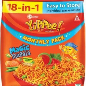 Sunfeast YiPPee! Noodles Magic Masala, 1080g Instant Noodles Vegetarian  (18 x 60 g)