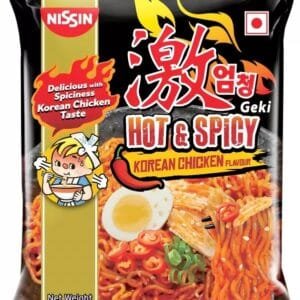 Nissin Geki Hot & Spicy Korean Chicken Flavoured Ramen Instant Noodles Non-vegetarian  (48 x 1.67 g)