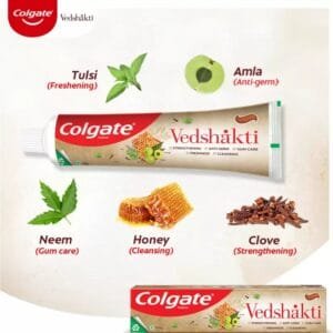 Colgate Vedshakti Toothpaste, Anti-Bacterial Paste for Whole Mouth Health (Combo Pack) Toothpaste  (400 g, Pack of 2)