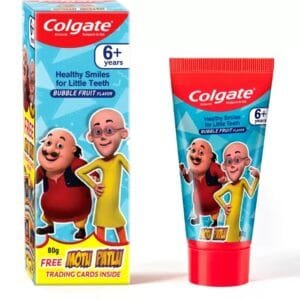 Colgate Kids , Gentle Protection for 6+ Years, Motu Patlu Bubble Fruit Flavour Toothpaste  (Motu Patlu Cards Free)  (80 g)