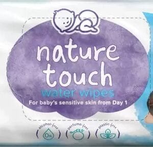 HIMALAYA Nature Touch Water Baby Wipes | 99% Pure Water | For Sensitive Skin (72 Wipes)