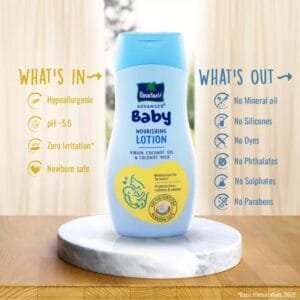 Parachute Advansed Baby Nourishing Lotion for new born made with Virgin Coconut Oil & Coconut Milk  (200 ml)
