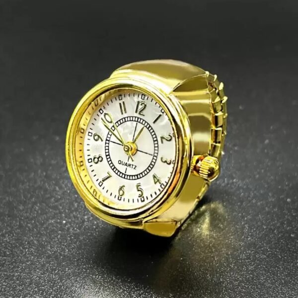 Fashion Frill Ring Watch For Women Stylish Stretchable Gold Ring For Women Girls Love Gifts Stainless Steel Gold Plated Ring
