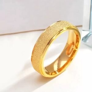 YELLOW CHIMES Trendy Western Style Band Titanium Collection Stardust Gold For Men And Boys Stainless Steel Titanium Plated Ring